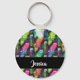 Färggradientkatter mönster nyckelring