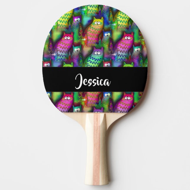 Färggradientkatter mönster pingisracket (Framsidan)