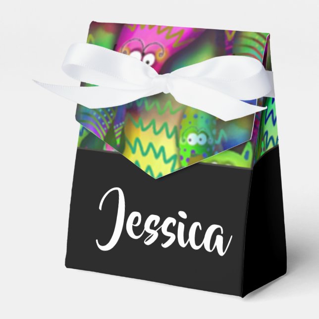 Färggradientkatter mönster presentaskar (Framsidan Sidan)