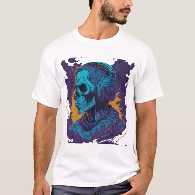 Färggraffiti illustration av en Ghost T Shirt (Framsida)