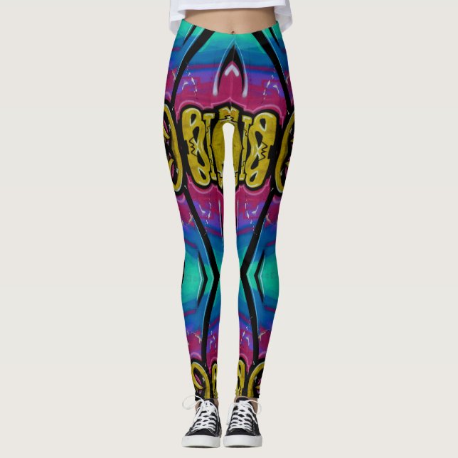 Färggraffiti leggings (Framsida)