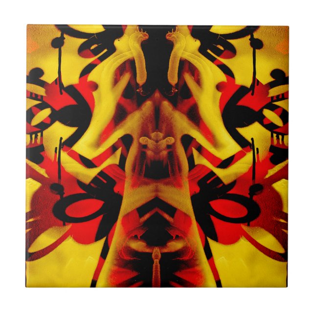 Färggraffiti mönster kakelplatta (Framsidan)