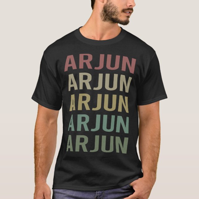 Färggrafik - Arjun Namn T Shirt (Framsida)