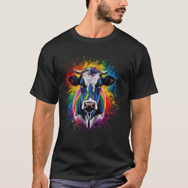 Färggrafik för färgton Stänk konturteckning T Shirt (Framsida)
