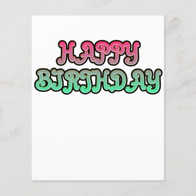 Färggrafik Grattis på födelsedagen-typografi Flygblad (Framsidan)