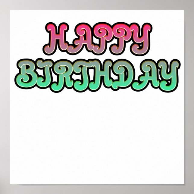 Färggrafik Grattis på födelsedagen-typografi Poster (Framsidan)