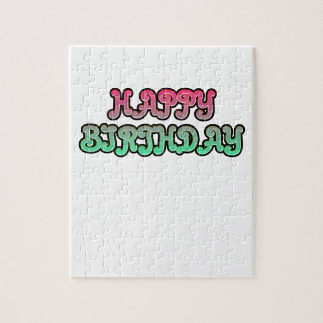 Färggrafik Grattis på födelsedagen-typografi Pussel (Vertikal)