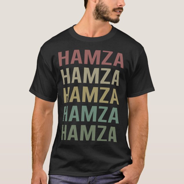 Färggrafik - Hamza Namn T Shirt (Framsida)