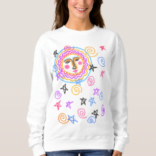 Färggrafik i Abstrakt Sol till Bära T Shirt