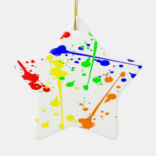 Färggrafik i abstrakten Paint stänk färgläggs Julgransprydnad Keramik