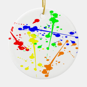 Färggrafik i abstrakten Paint stänk färgläggs Julgransprydnad Keramik