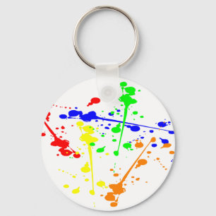 Färggrafik i abstrakten Paint stänk färgläggs Nyckelring