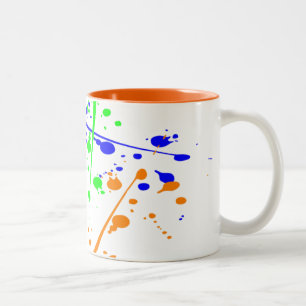Färggrafik i abstrakten Paint stänk färgläggs Två-Tonad Mugg