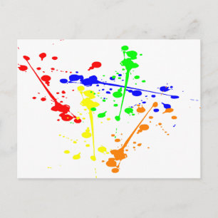 Färggrafik i abstrakten Paint stänk färgläggs Vykort
