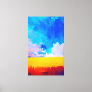 Färggrafik i modern Abstrakt liggande målning Canvastryck