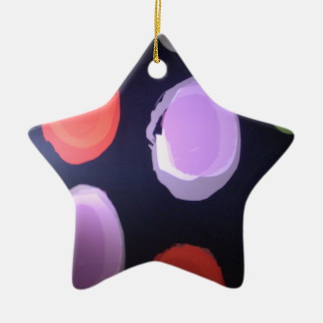 Färggrafik i modern Mönster Polka-prick Julgransprydnad Keramik (Framsidan)
