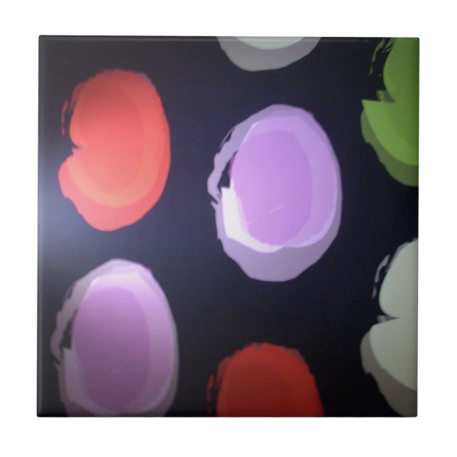 Färggrafik i modern Mönster Polka-prick Kakelplatta (Framsidan)