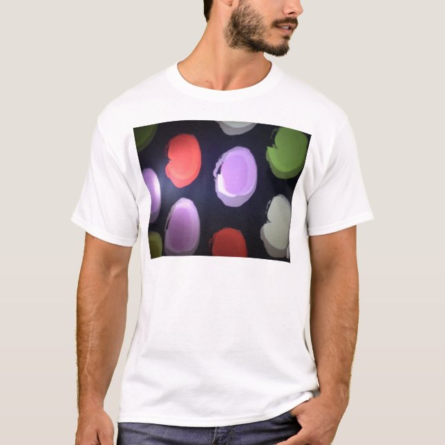 Färggrafik i modern Mönster Polka-prick T-shirt (Framsida)