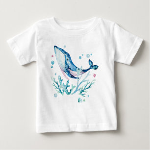 Färggrafik, illustration av valet och koraller t shirt
