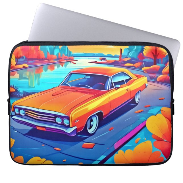 Färggrafik, klassiskt fälgmönster laptop fodral (Framsidan)