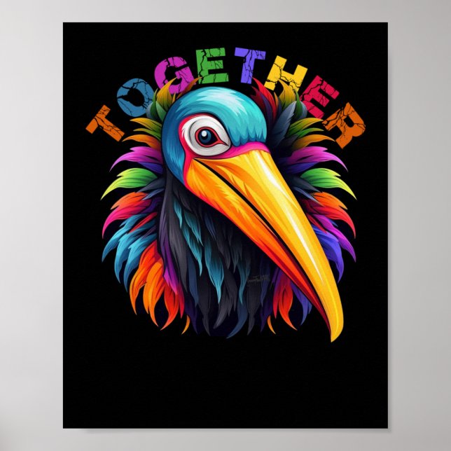 Färggrafik med fågelbild poster (Framsidan)