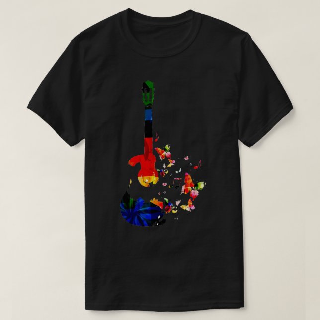 färggrafik med gitarrer t shirt (Design framsida)