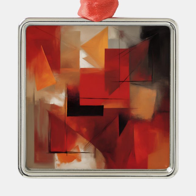 Färggrafik med modern Abstrakt former Julgransprydnad Metall (Framsidan)