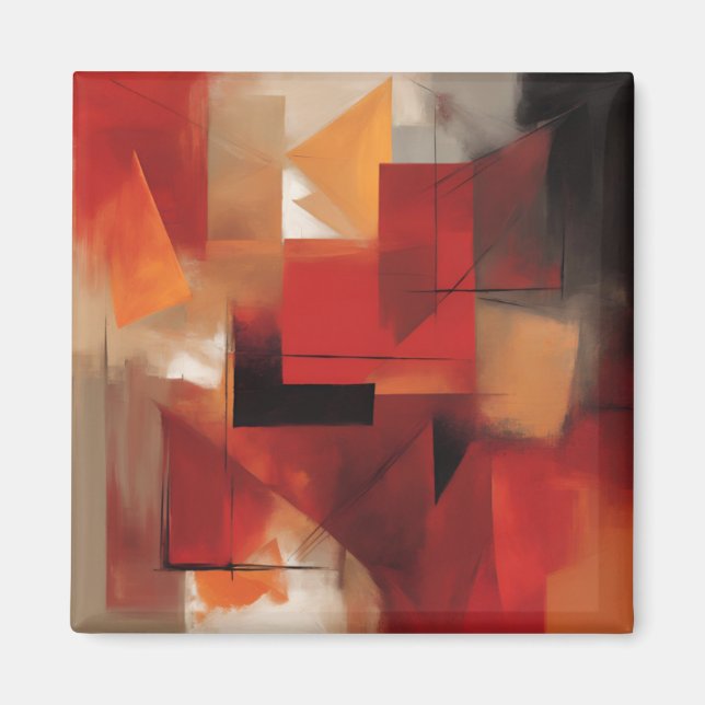 Färggrafik med modern Abstrakt former Magnet (Framsidan)