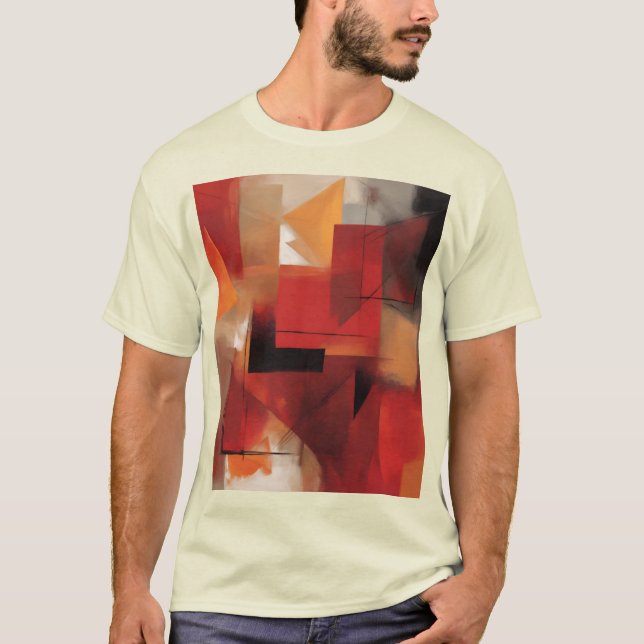 Färggrafik med modern Abstrakt former T Shirt (Framsida)