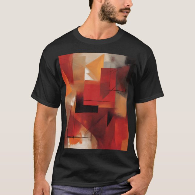Färggrafik med modern Abstrakt former T Shirt (Framsida)