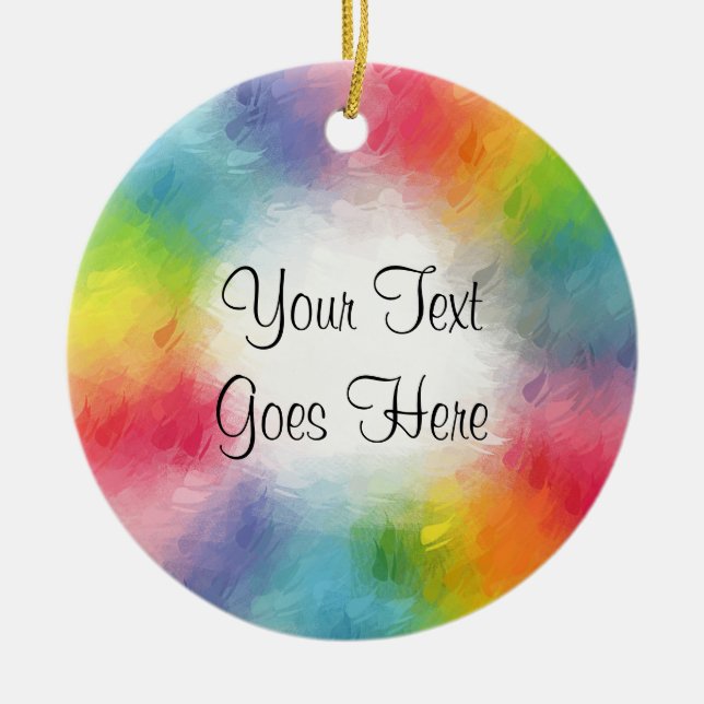 Färggrafik Modern Abstrakt Rainbow Färg mall Julgransprydnad Keramik (Framsidan)