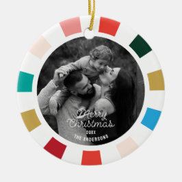 Färggrafik Modern Script One Photo Helgdag Julgransprydnad Keramik