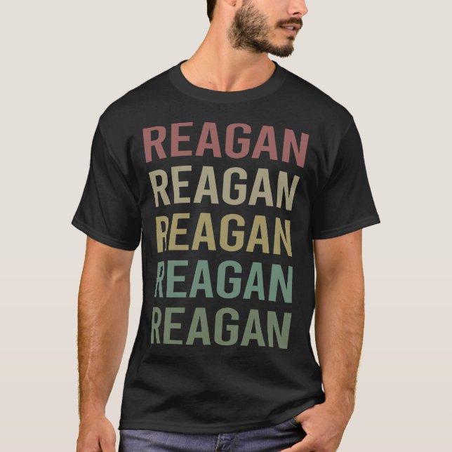 Färggrafik - Reagan Namn T Shirt (Framsida)