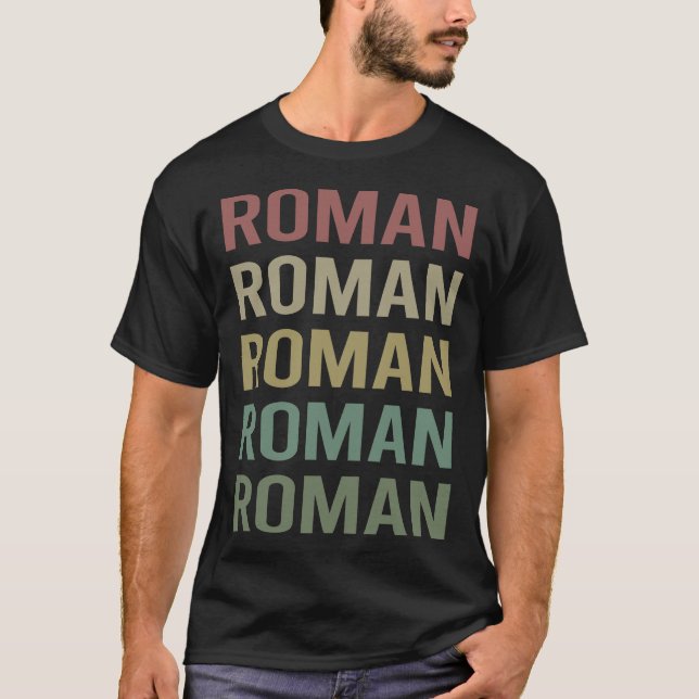 Färggrafik - Roman Namn T Shirt (Framsida)