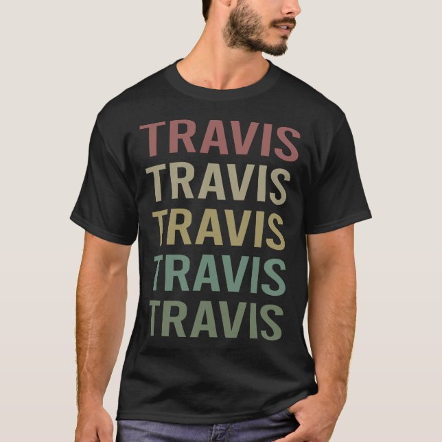 Färggrafik - Travis Namn T Shirt (Framsida)