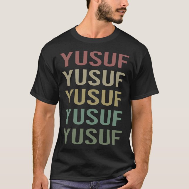 Färggrafik - Yusuf Namn T Shirt (Framsida)