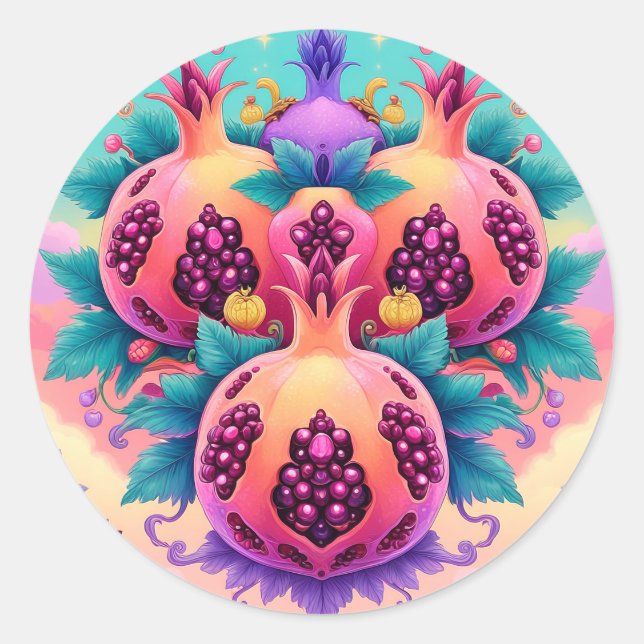 Färggranat Runt Klistermärke (Framsida)