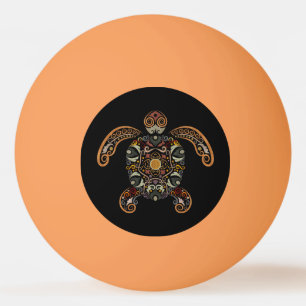 Färggranatsköldpaddsdesigner av vintage avslutar p pingisboll