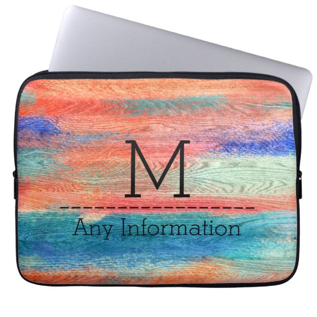 Färggranit Struktur Monogram Laptop Sleeve (Framsidan)