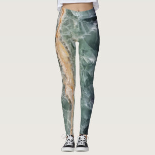 Färggrann gomsten med stripe Fluorite Photo Gem Leggings