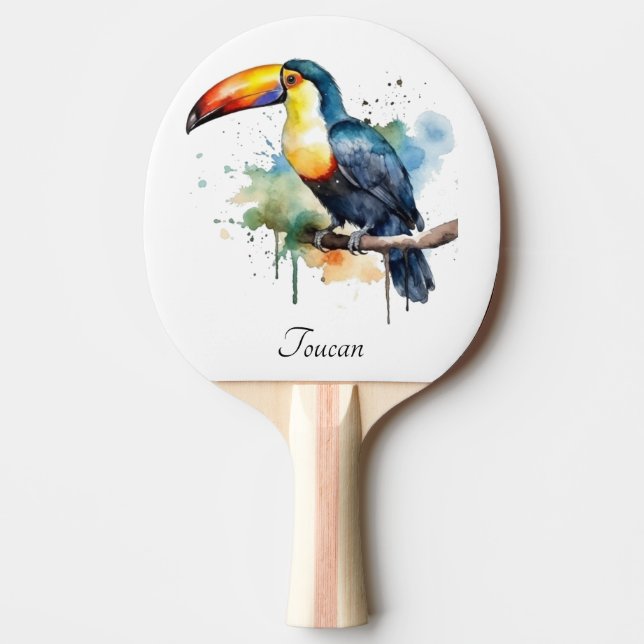 färggrann sitta på gren pingisracket (Framsidan)