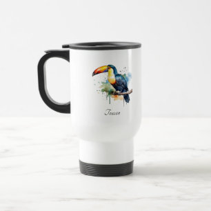 färggrann sitta på gren resemugg