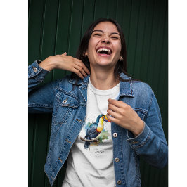 färggrann sitta på gren t shirt
