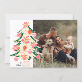 färggrann snyggt modern julgran 1-bild julkort