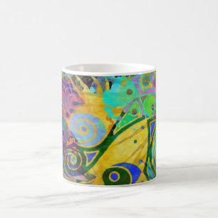 färggrann stänk kaffemugg