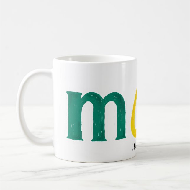 färggrann text MAMMA-gåva Kaffemugg (Vänster)
