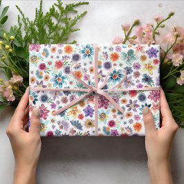 Färggrann vår Rosa blommor Vilda blommor Grönska Presentpapper