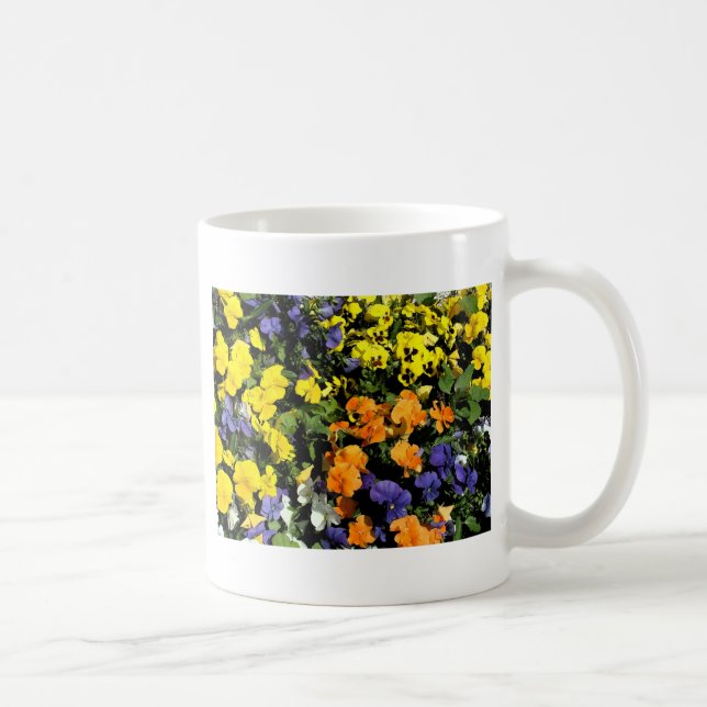 färggranna penséblommor kaffemugg (Höger)