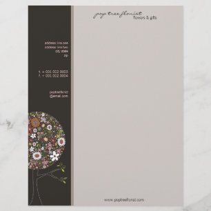 Färggranna vårblommor poppar Träd Whimsical & Chic Brevhuvud