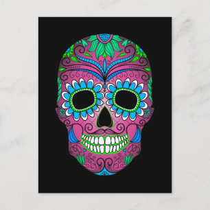 Färggranulat av socker från Day of the dead Vykort